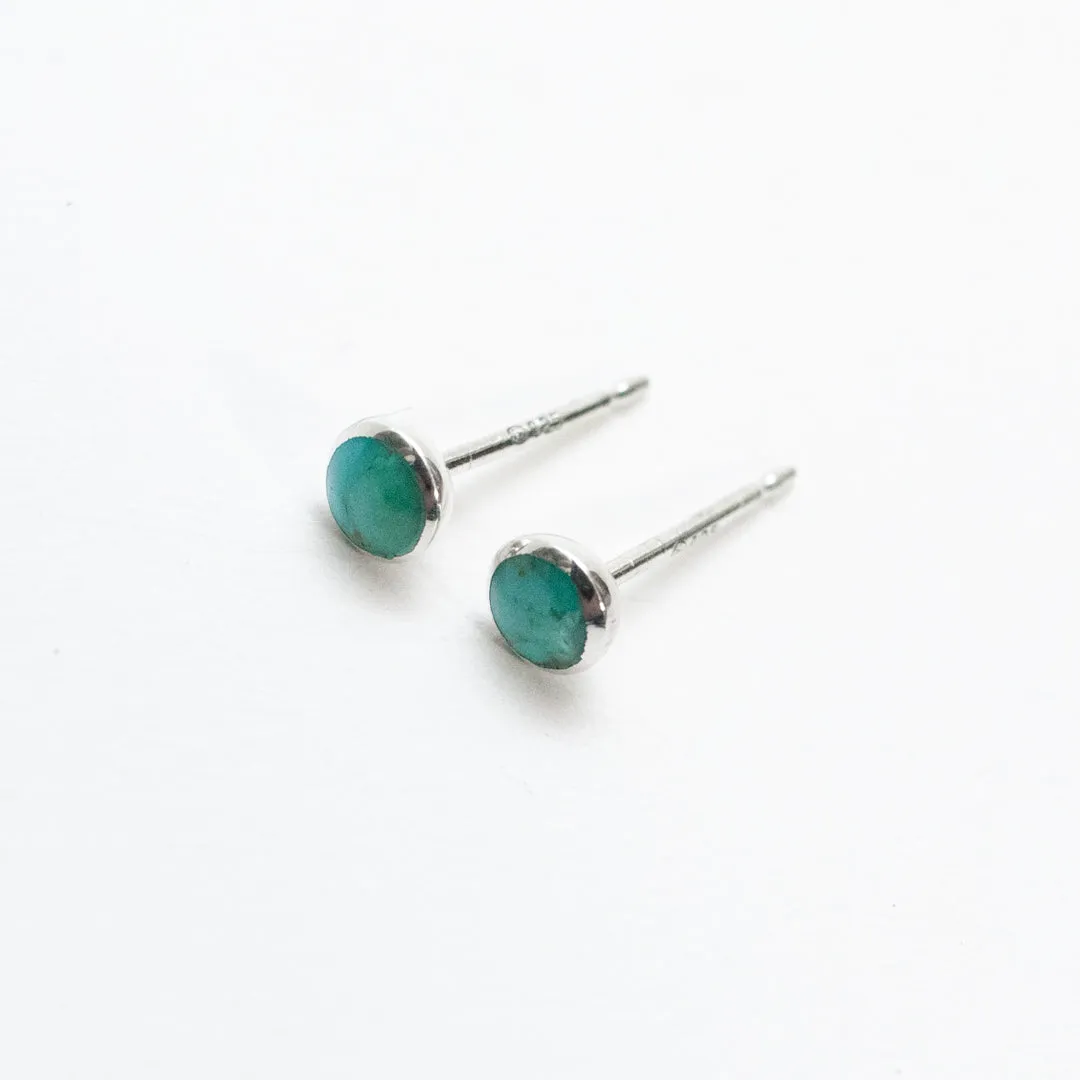 Silver 4mm Round Stone Studs