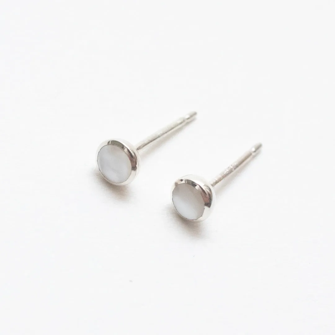 Silver 4mm Round Stone Studs