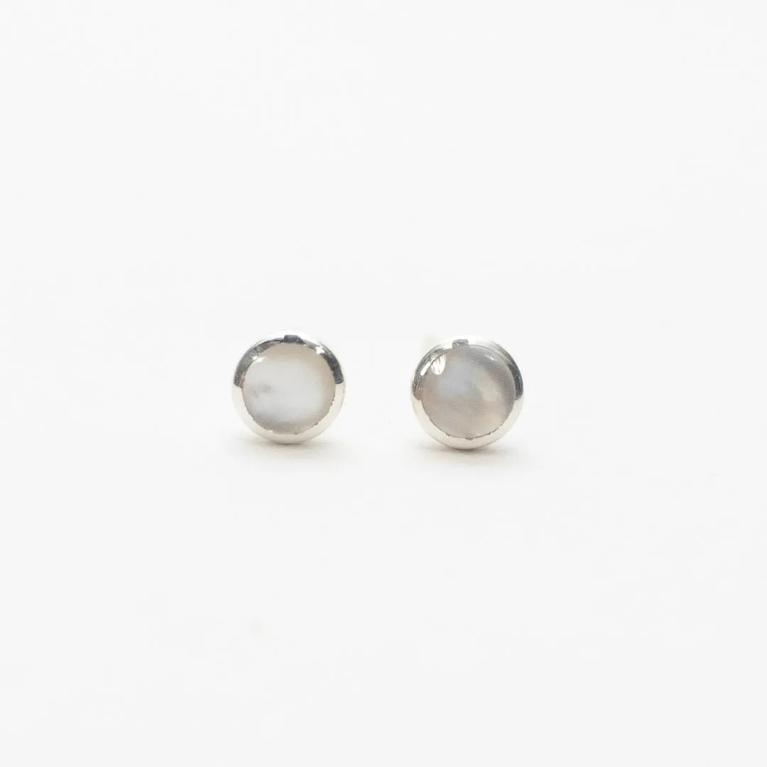 Silver 4mm Round Stone Studs