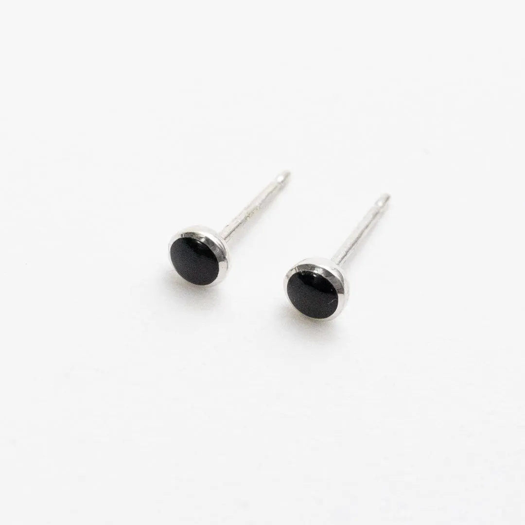 Silver 4mm Round Stone Studs