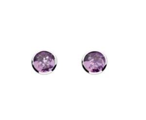 Silver Amethyst medium round studs