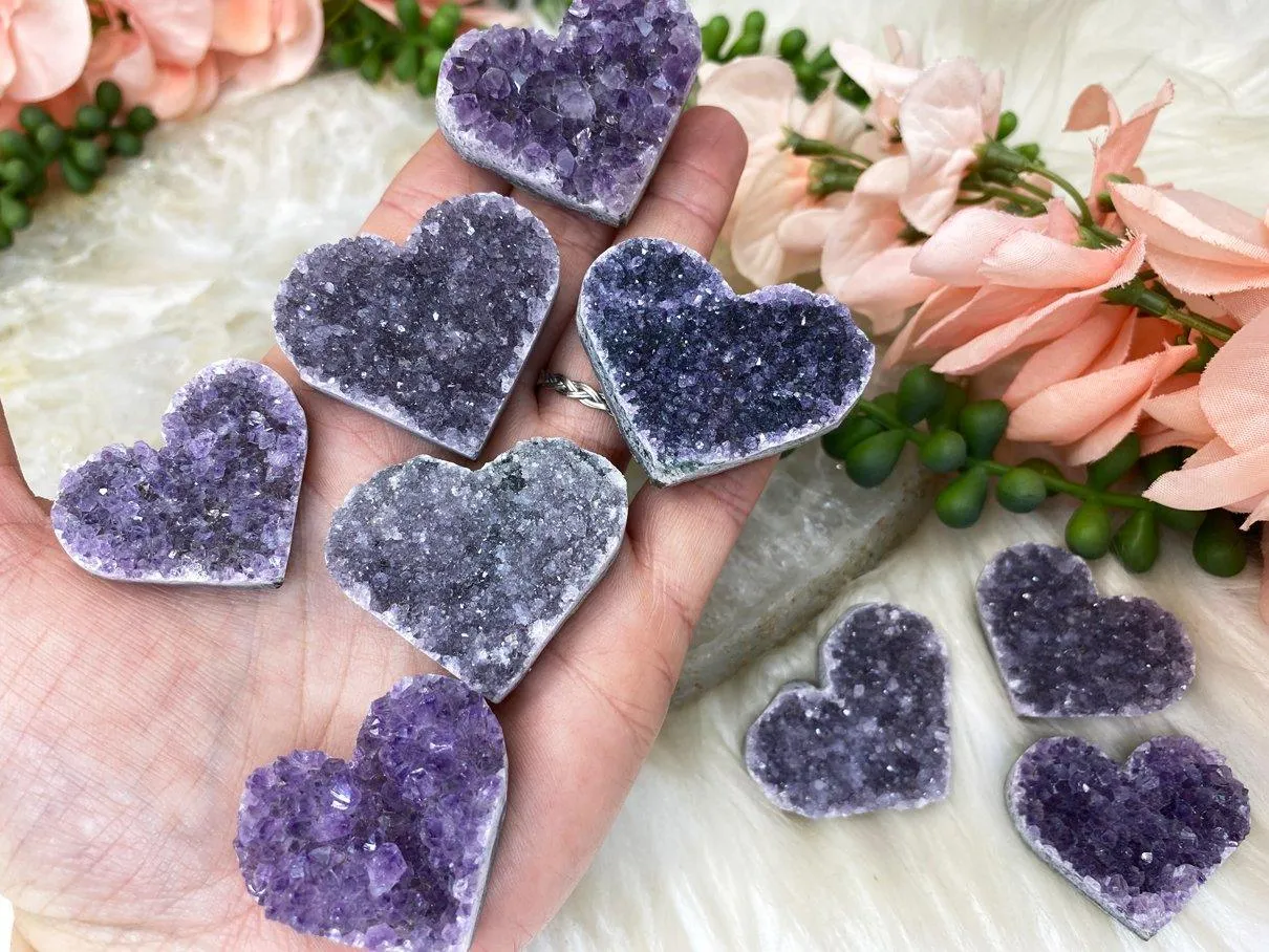 Small Amethyst Hearts