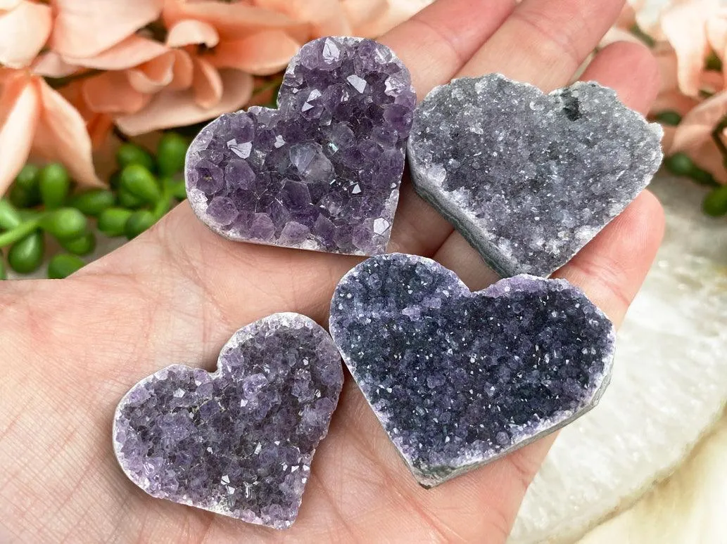 Small Amethyst Hearts