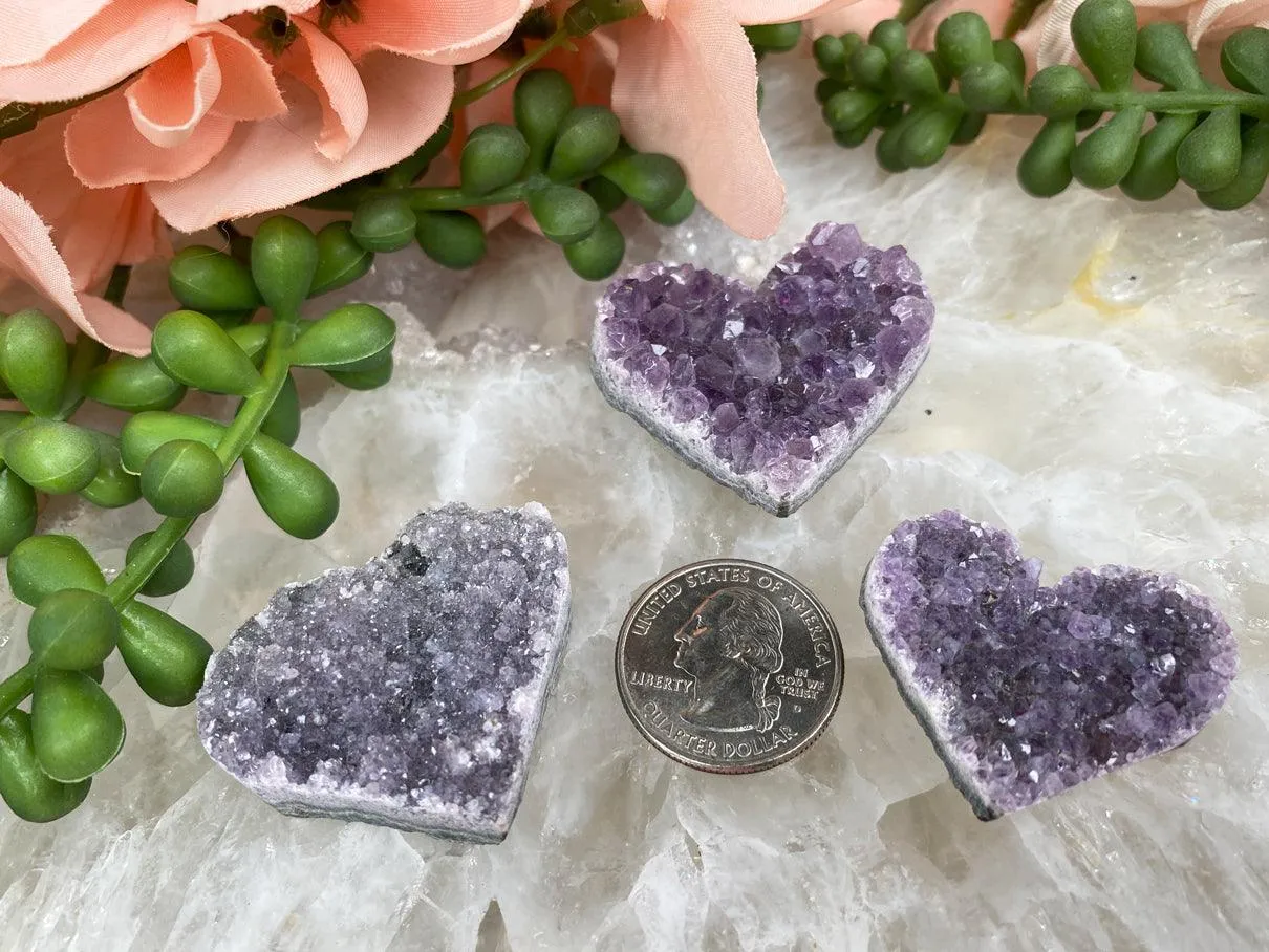 Small Amethyst Hearts