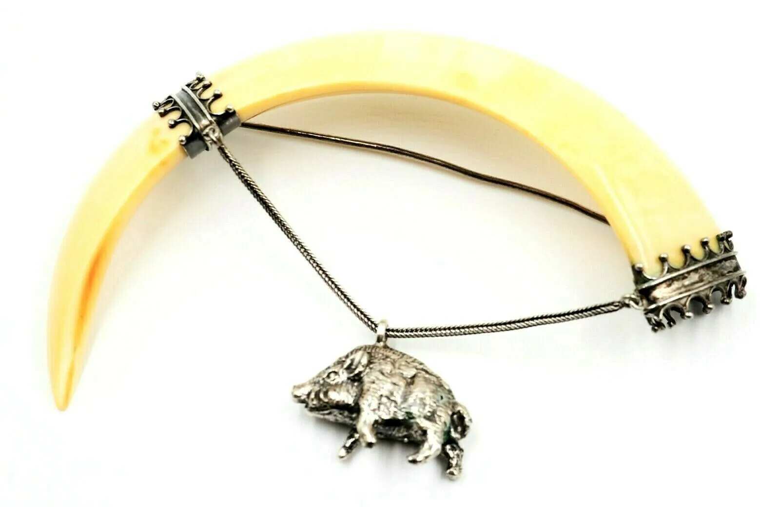 Sterling Silver Boar Brooch