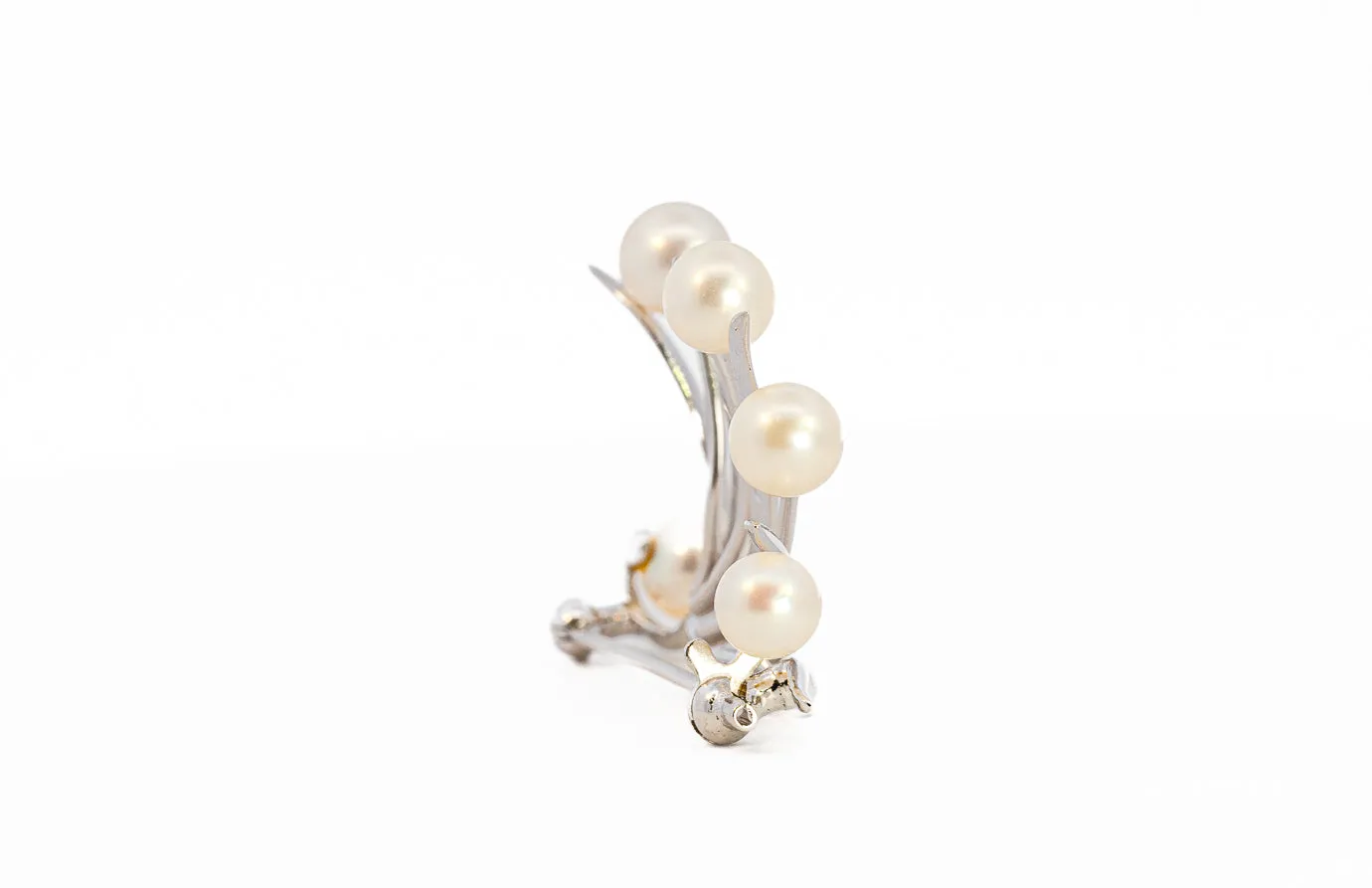 Sterling Silver Mikimoto Pearl Brooch