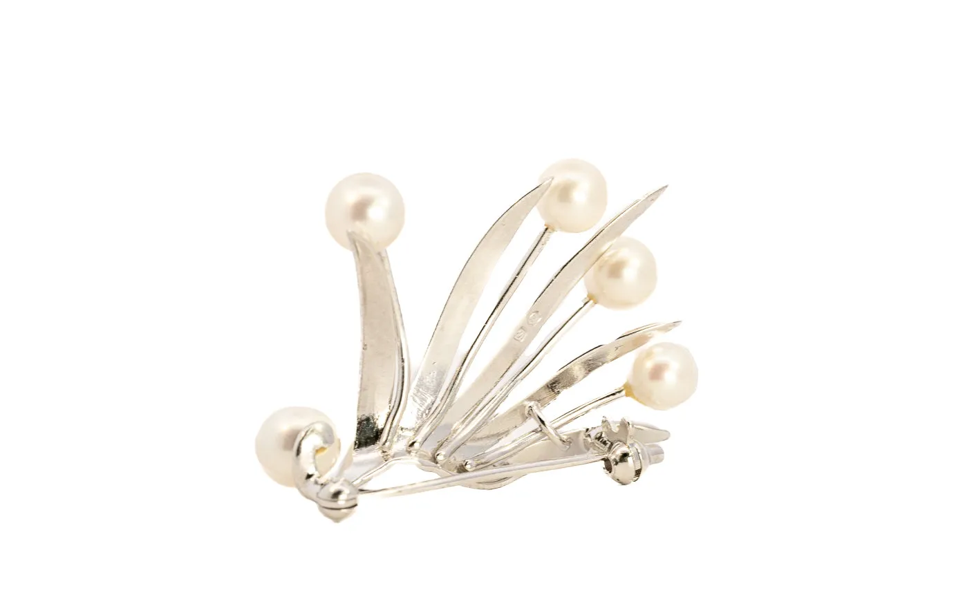 Sterling Silver Mikimoto Pearl Brooch