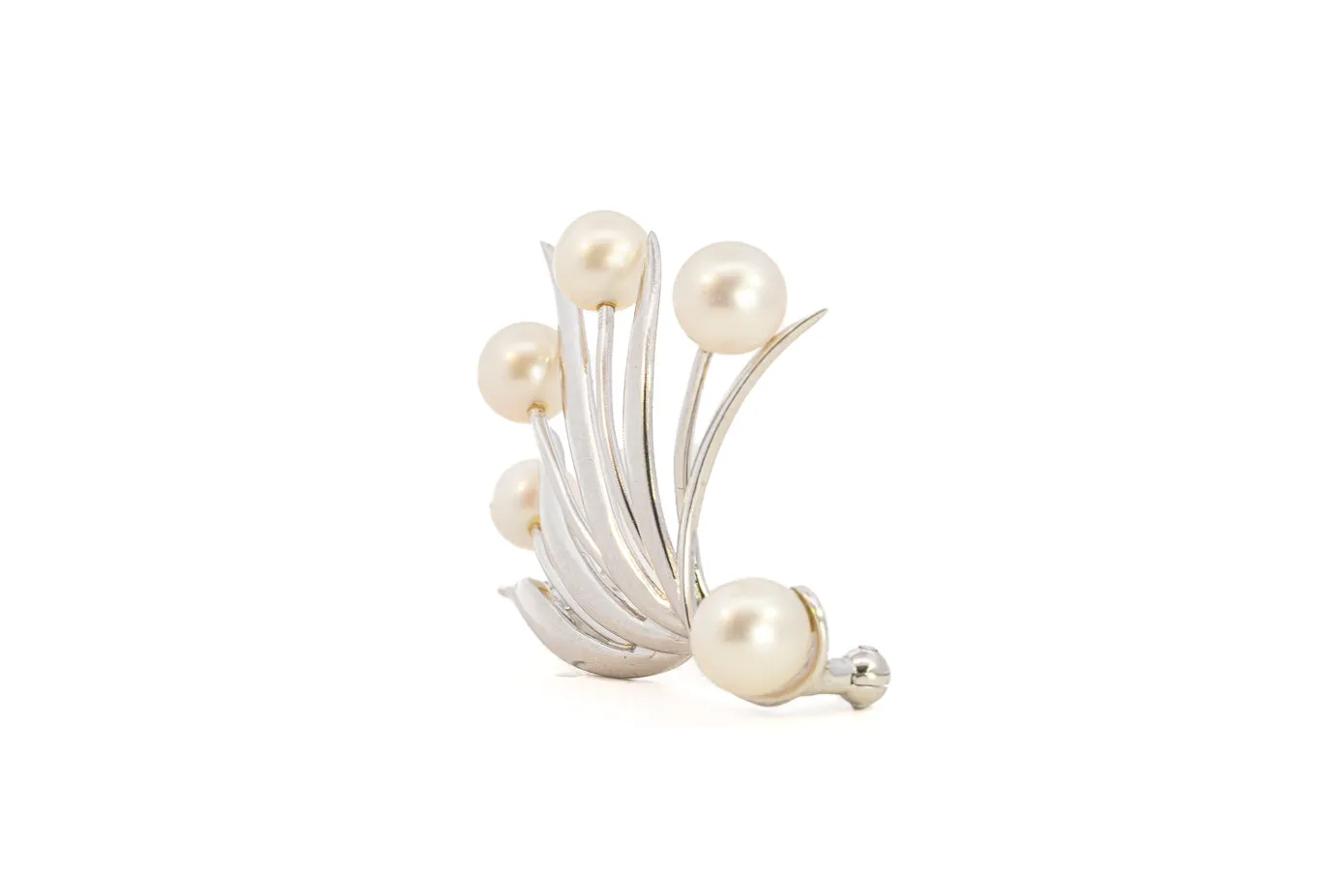 Sterling Silver Mikimoto Pearl Brooch