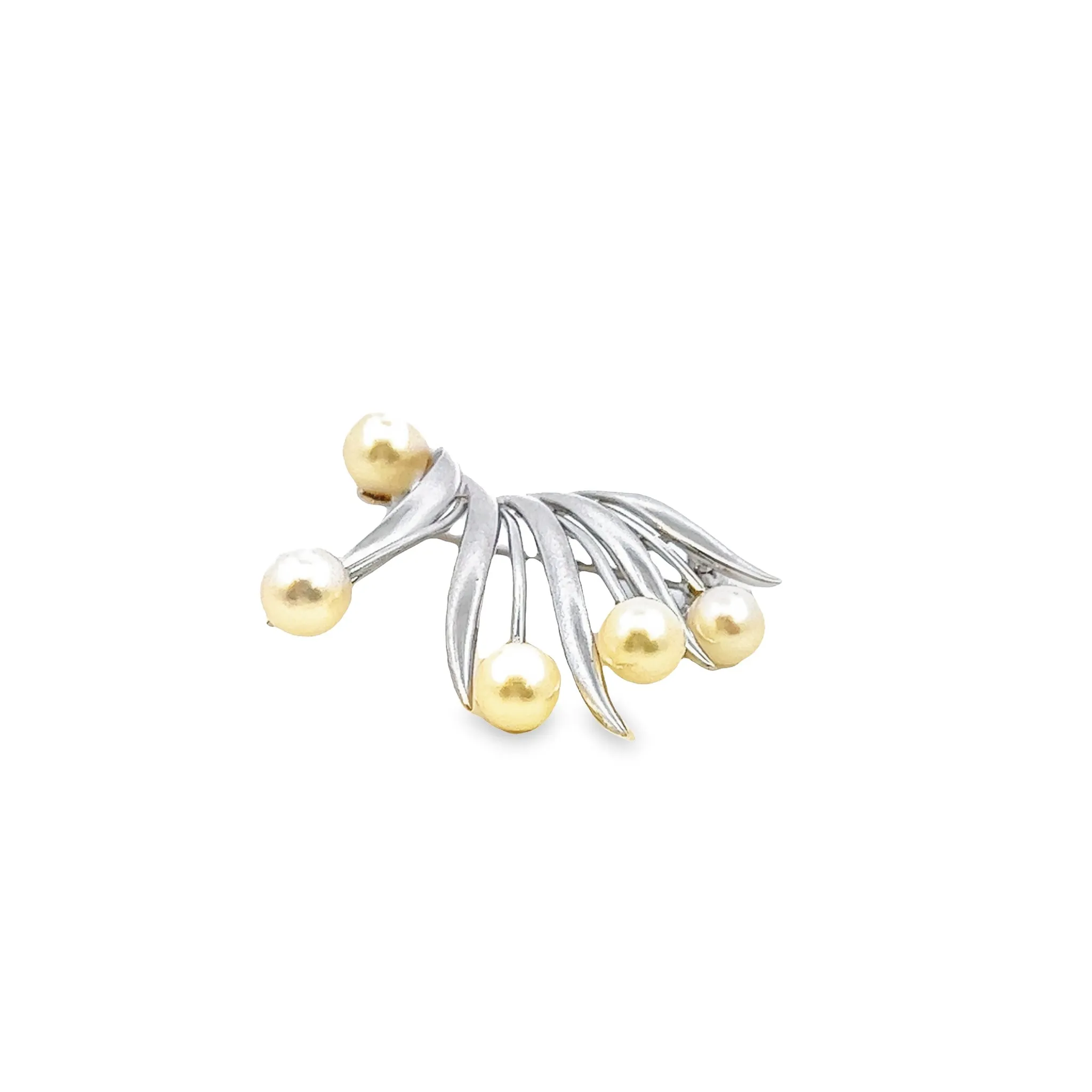 Sterling Silver Mikimoto Pearl Brooch