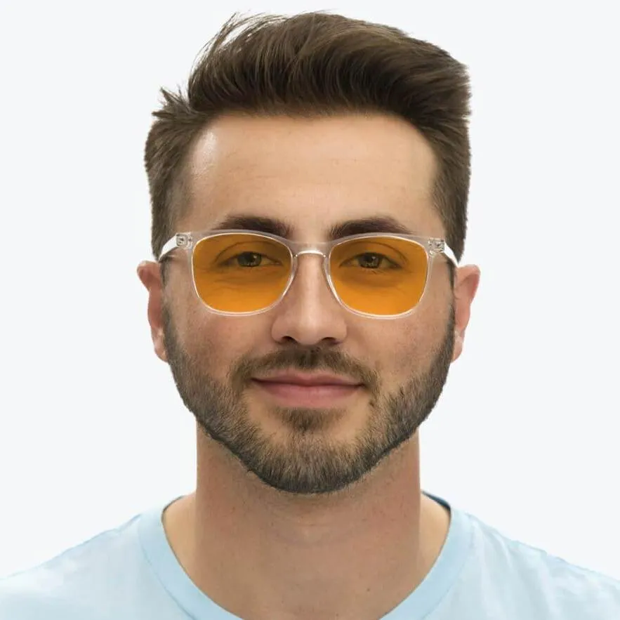 SunDown Taylor Blue Blocking Glasses - Crystal - Readers