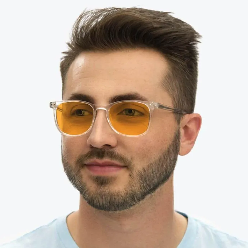 SunDown Taylor Blue Blocking Glasses - Crystal - Readers