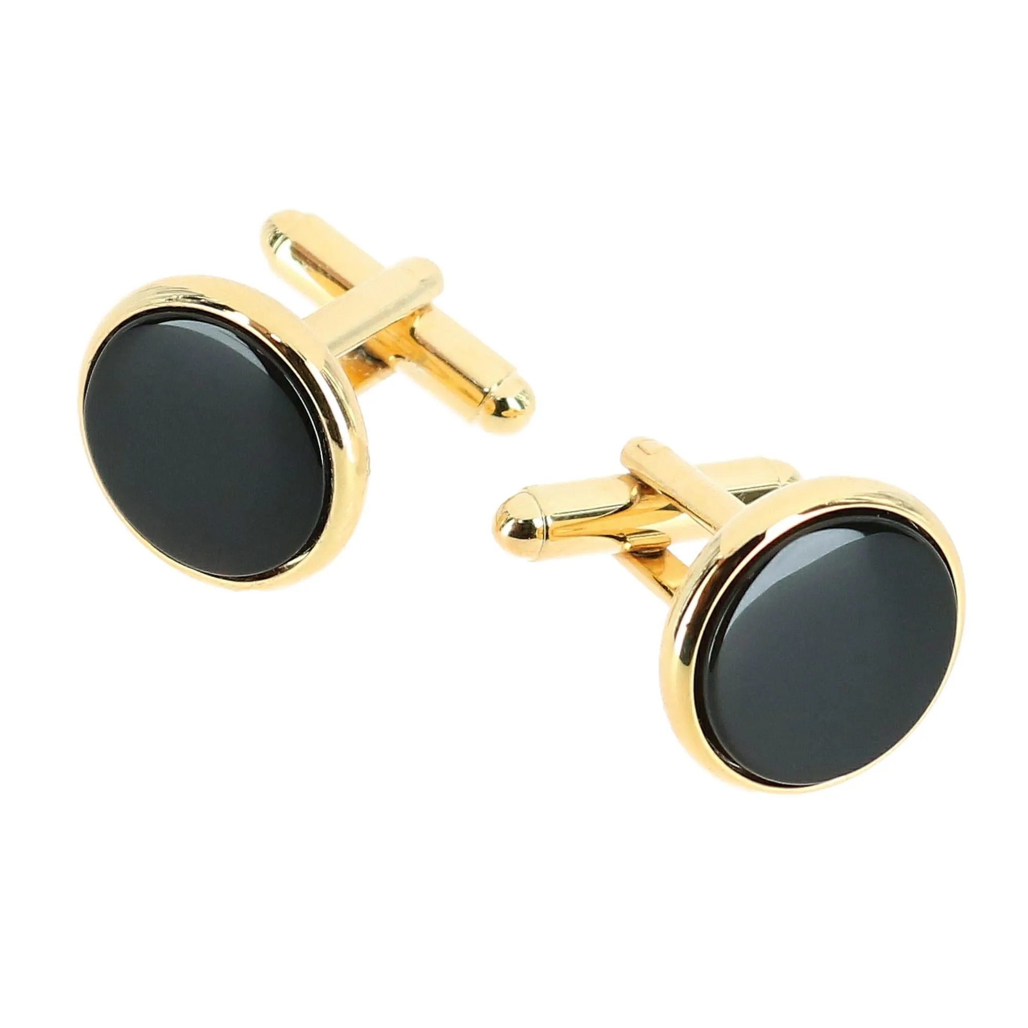 Sutton Round Genuine Onyx Cufflinks