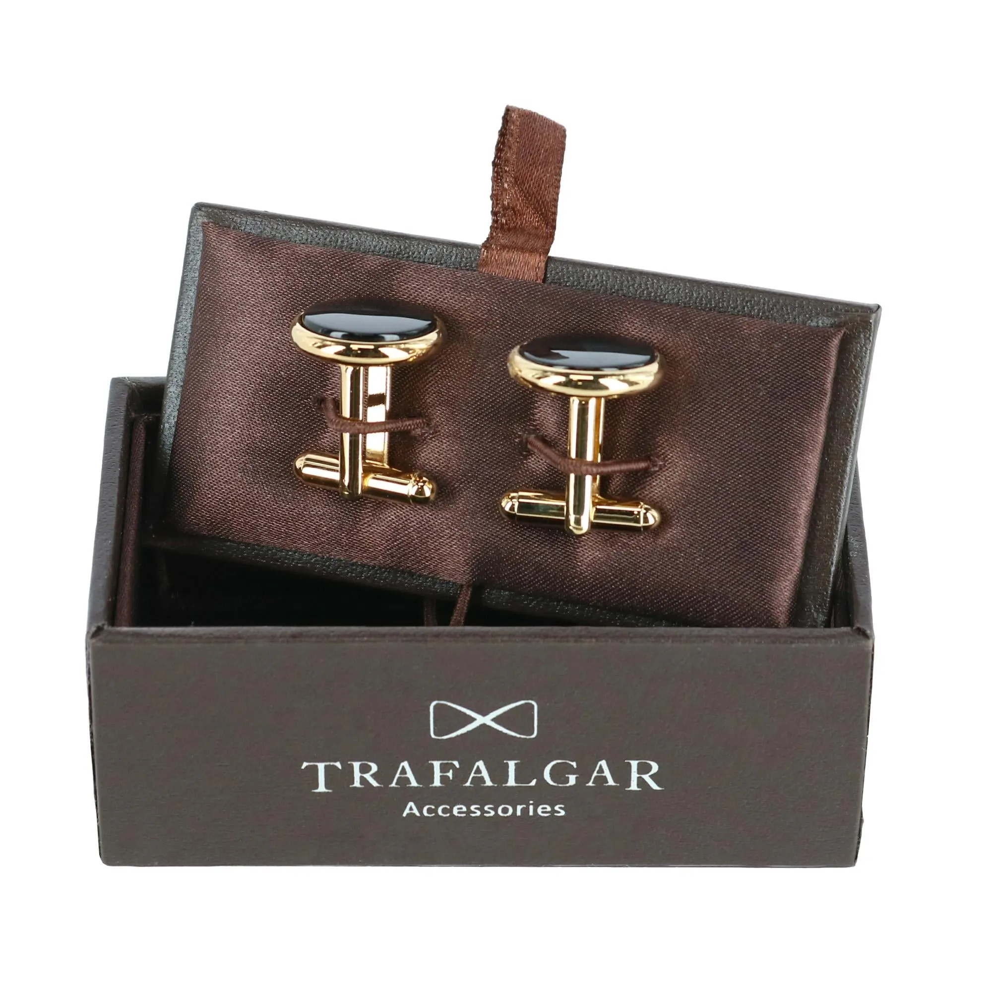 Sutton Round Genuine Onyx Cufflinks