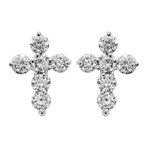 Tennis Cross Diamond Earrings .20cttw 10K Gold