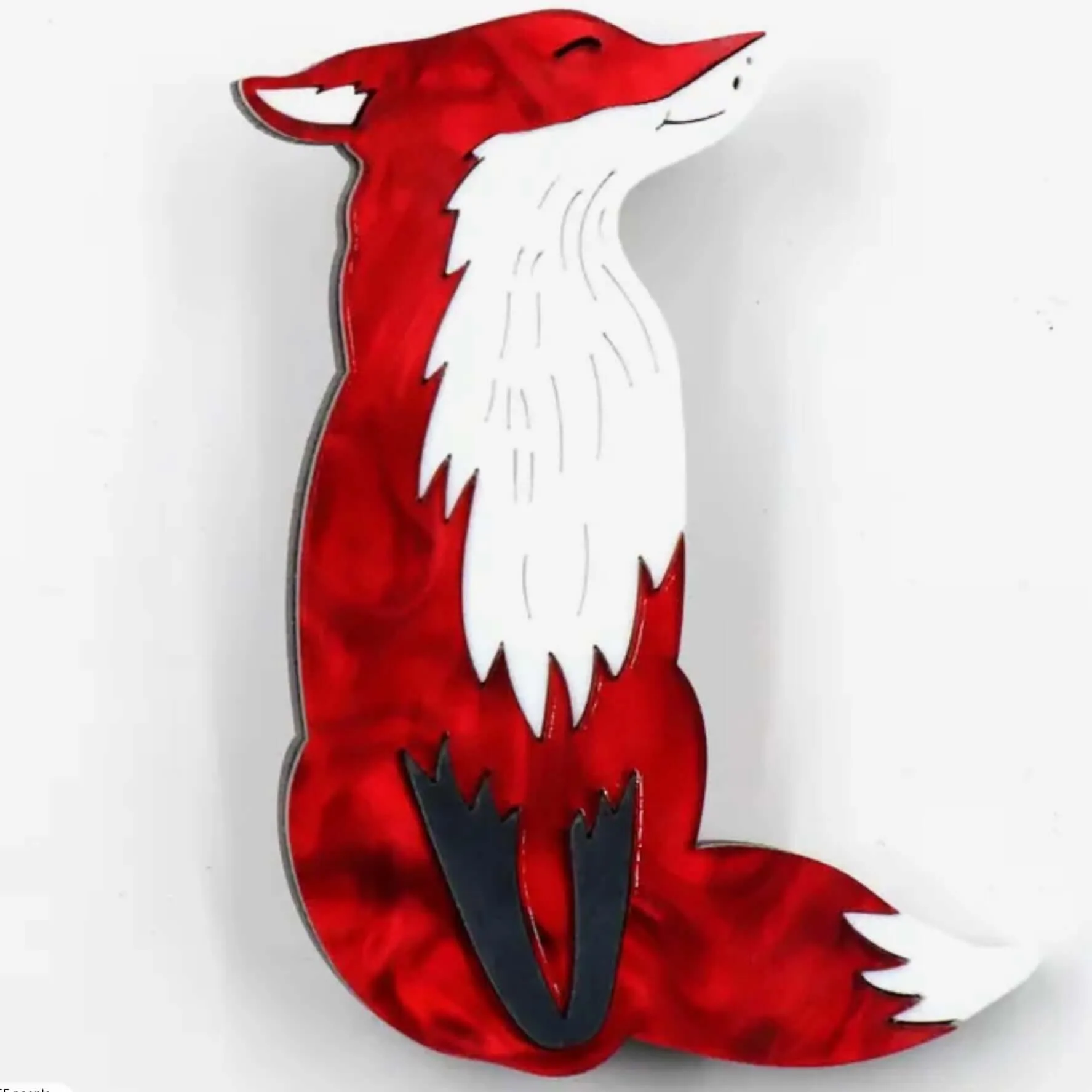 The Elegant Fox - Acrylic Art Brooch