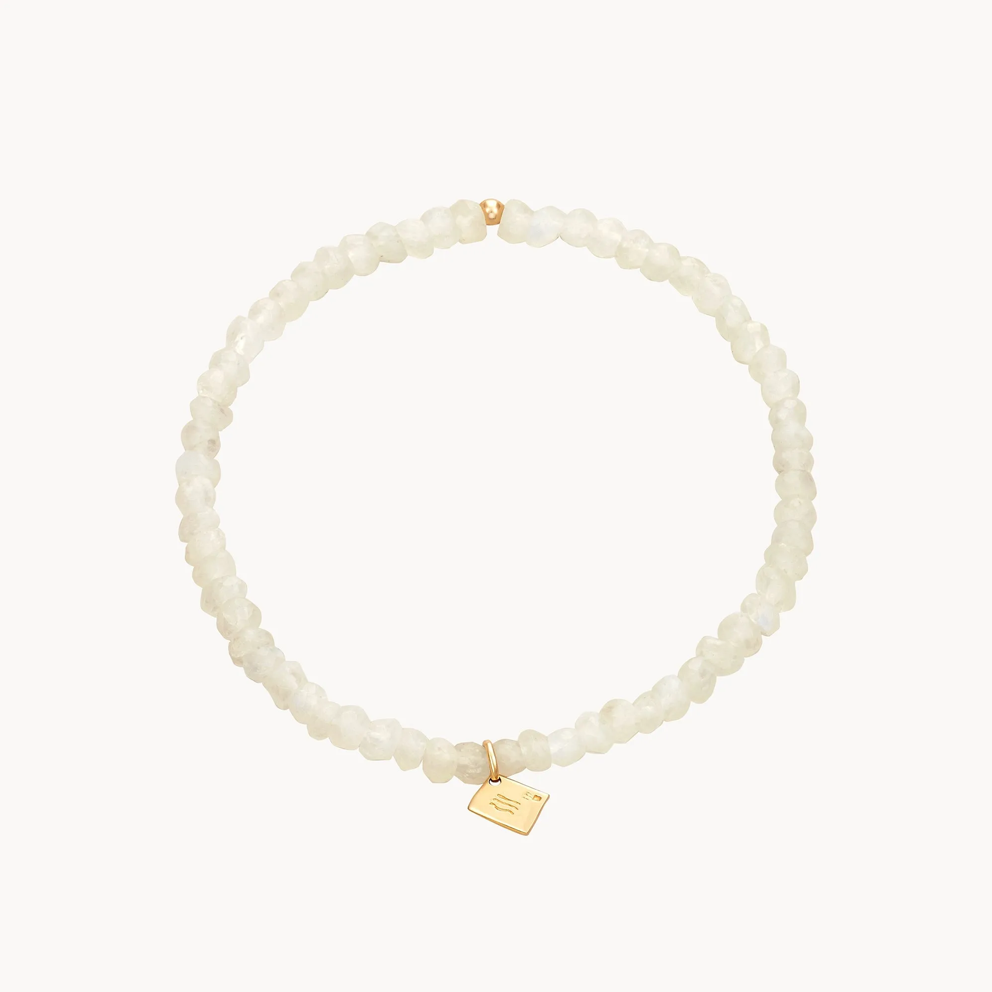 the future self moonstone charm bracelet - 10k yellow gold, moonstone