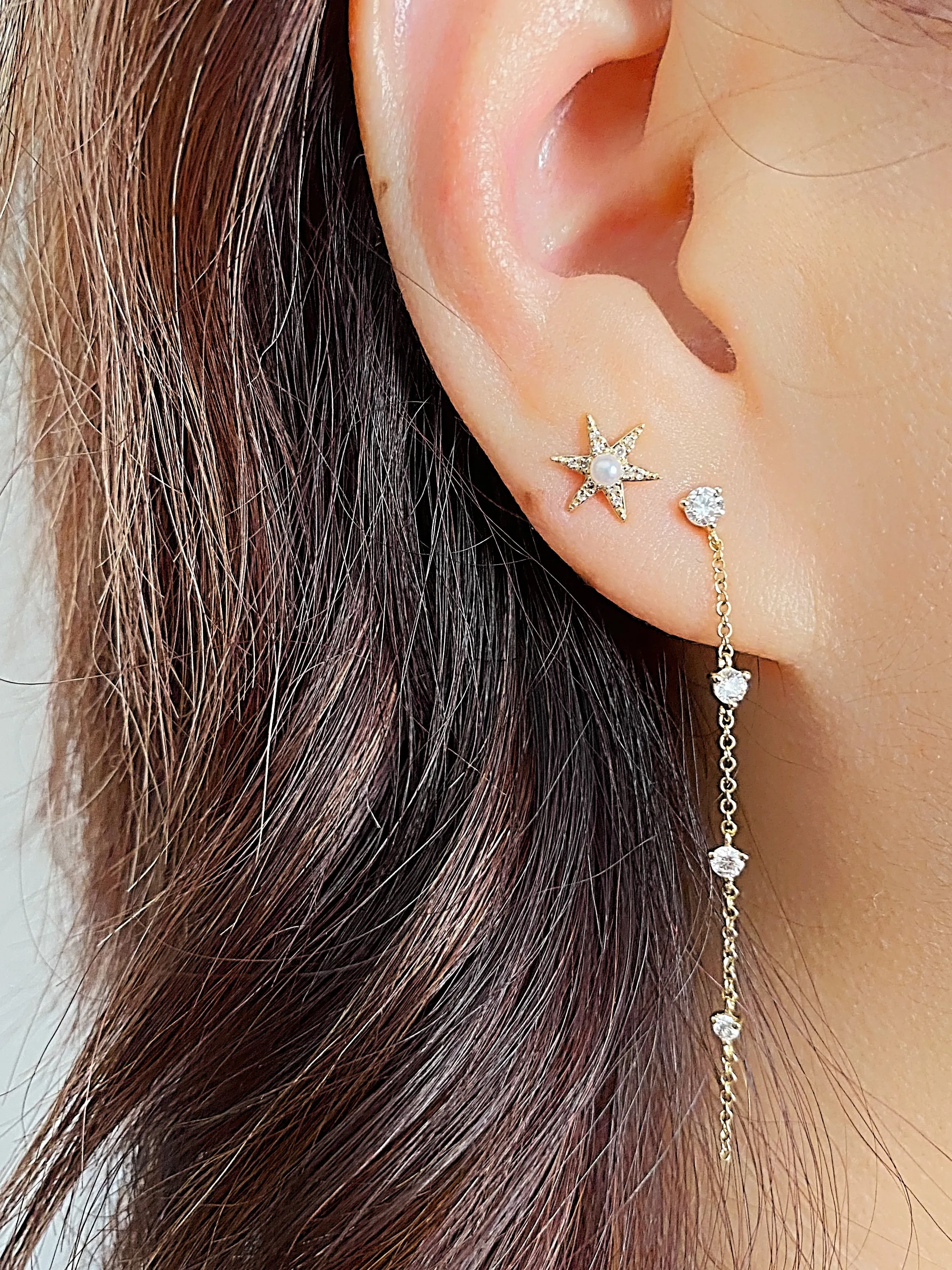 Turquoise Bead Star Earrings