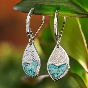 Turquoise Heart Leaf Earrings