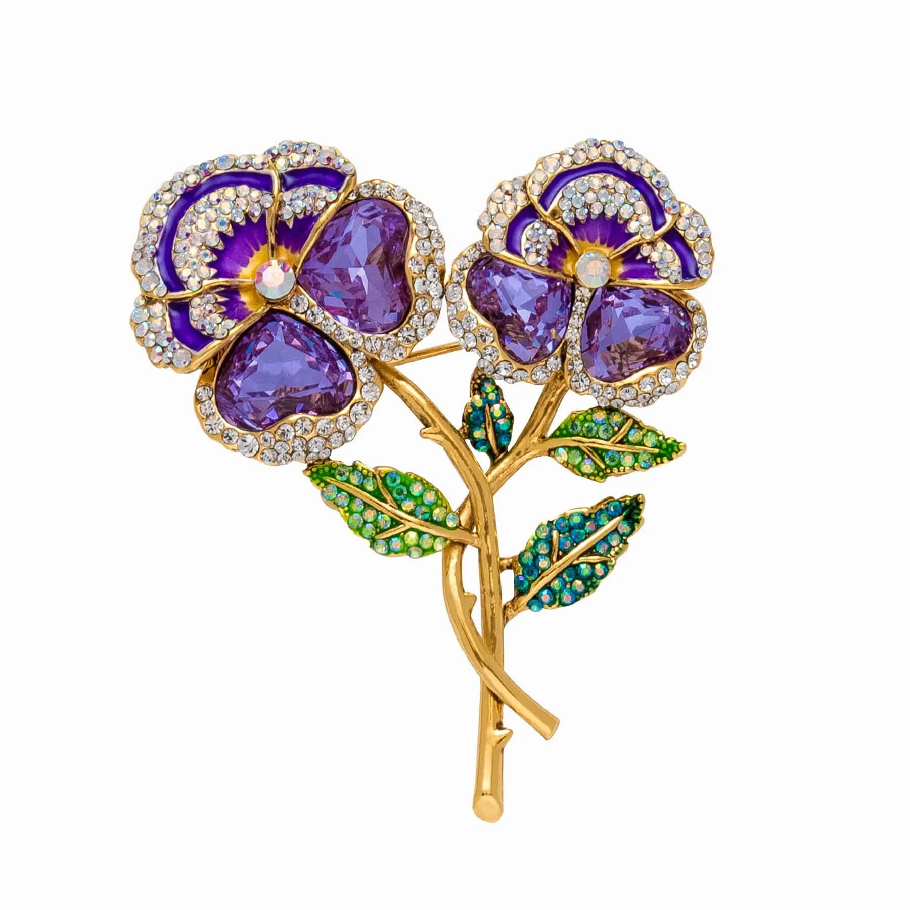 Twin Pansy Brooch