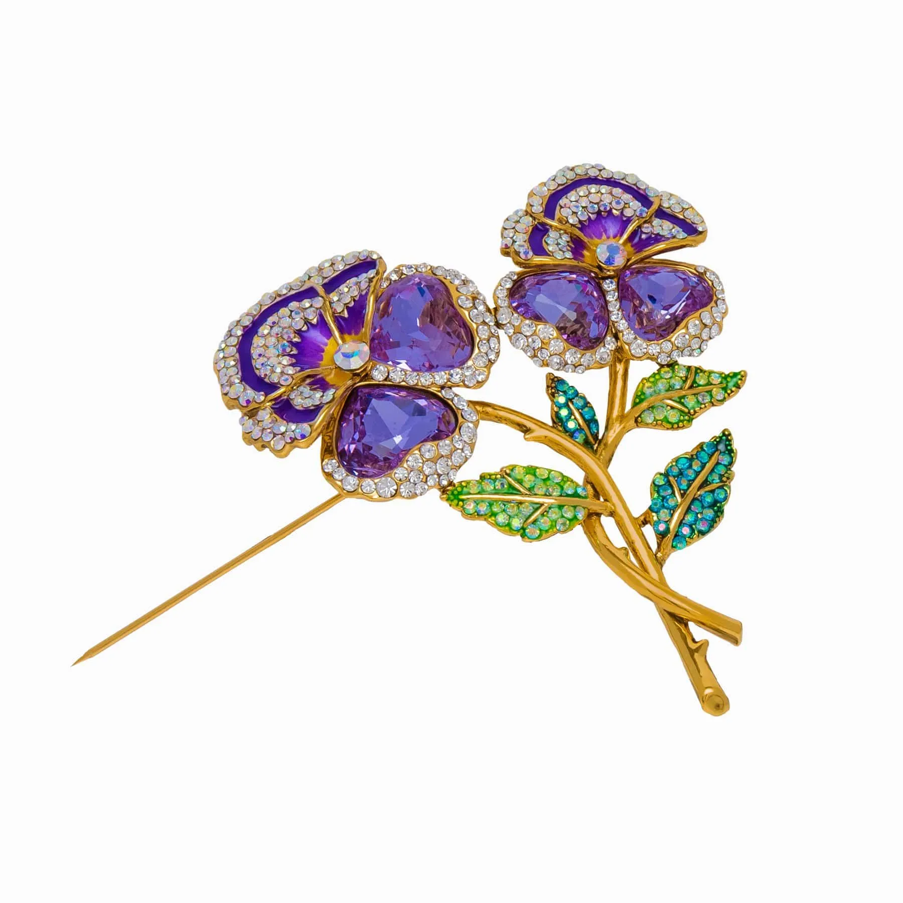 Twin Pansy Brooch