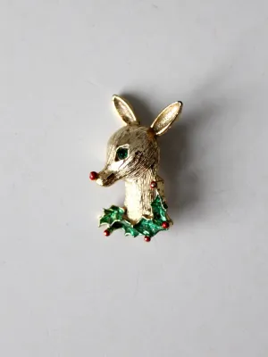 vintage 60s Gerry's reindeer brooch