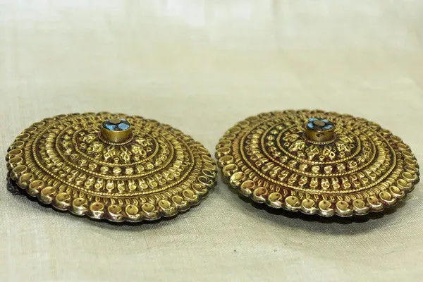 Vintage Gilded Earrings from Nepal, pair