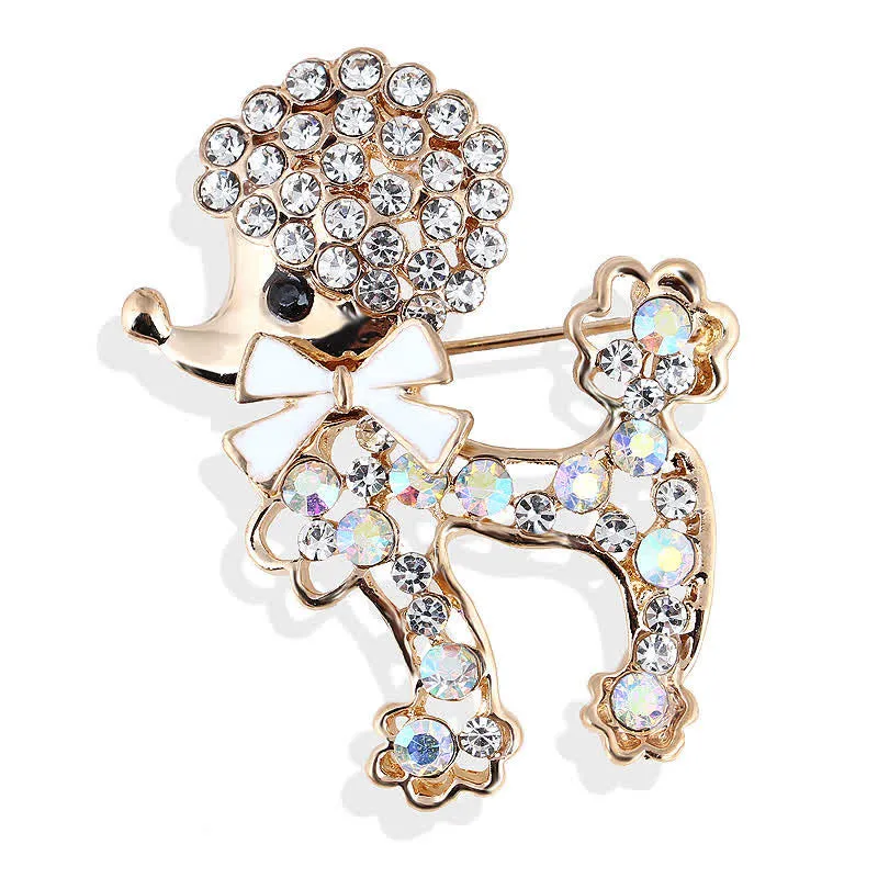 Women's Bowknot Puppy Poodle Brooch