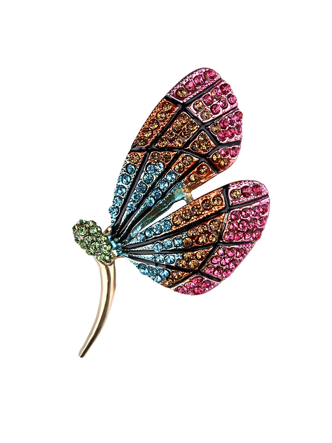 Yellow Chimes Brooch for Women Butterfly Shaped Brooch Fashionable Brooch for Girls and Women (Multicolor-3)