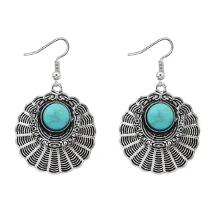 Yellow Chimes Fancy party ware Bohemian Turquoise Alloy Drop Earring for Women and Girls